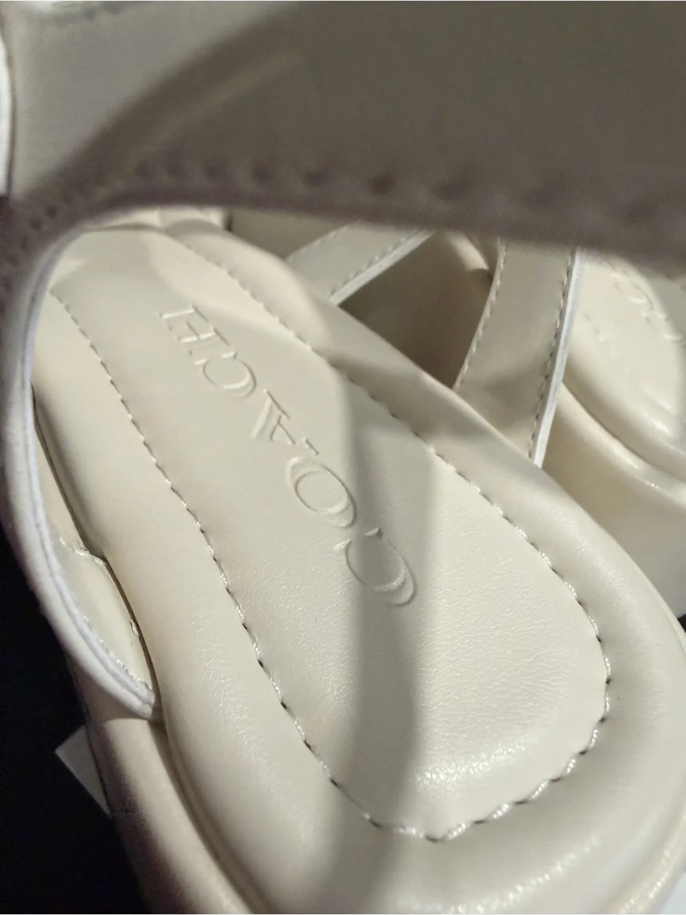 Coach Cream Platform Sandals